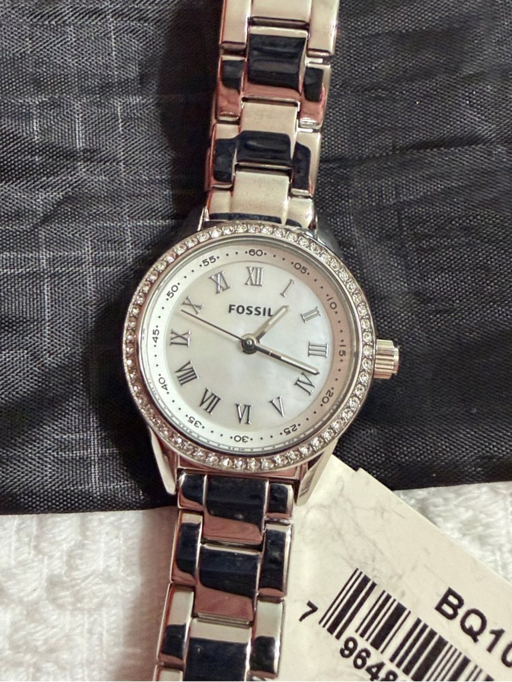 NWT! Fossil Watch Women's Silver Stainless Steel Crystal Bezel - Picture 10 of 11
